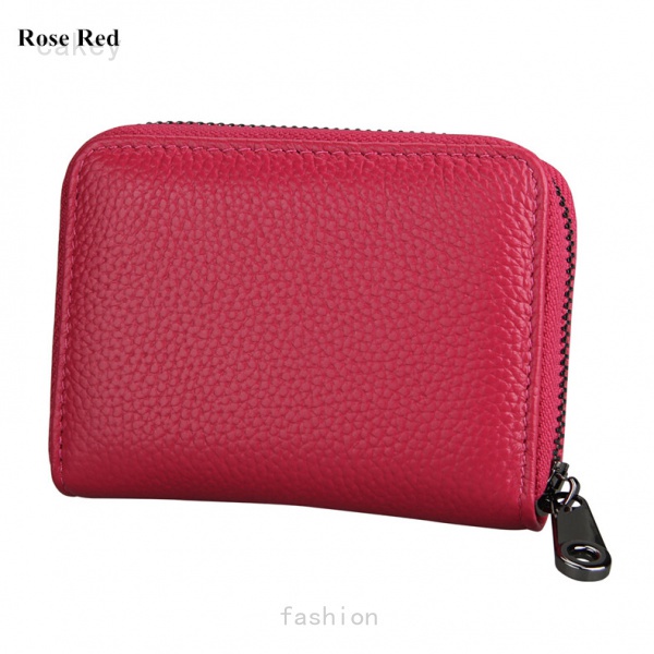 Ví Đựng Thẻ Tín Dụng RFID Bằng Da Thật Có Khóa Kéo Dành Cho Nam Nữ