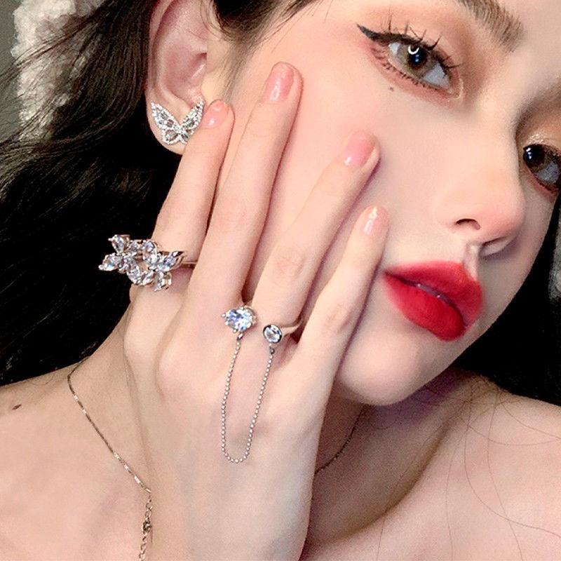 Nhẫn Hở Hình Bướm Có Thể Điều Chỉnh Thời Trang Cá Tính Dành Cho Nữ