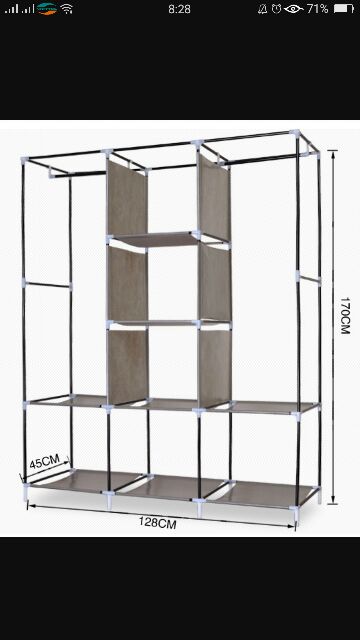 Tủ vải khung sắt 3 buồng 8 ngăn kéo sang trái xem thêm hình thật