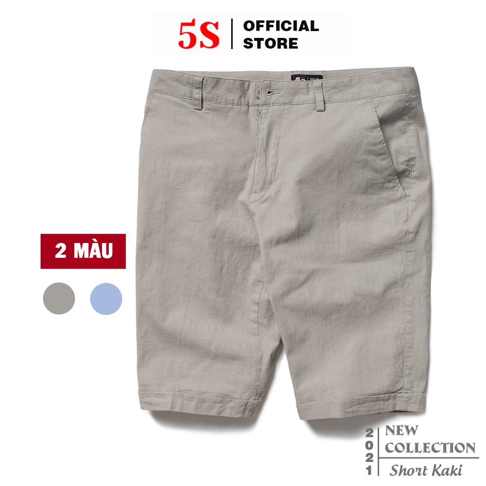 Quần Short Nam 5S (2 màu), Chất Kaki Cotton Co Giãn, Thấm Hút Tốt, Hạn Chế Nhăn (QSK21008-01)
