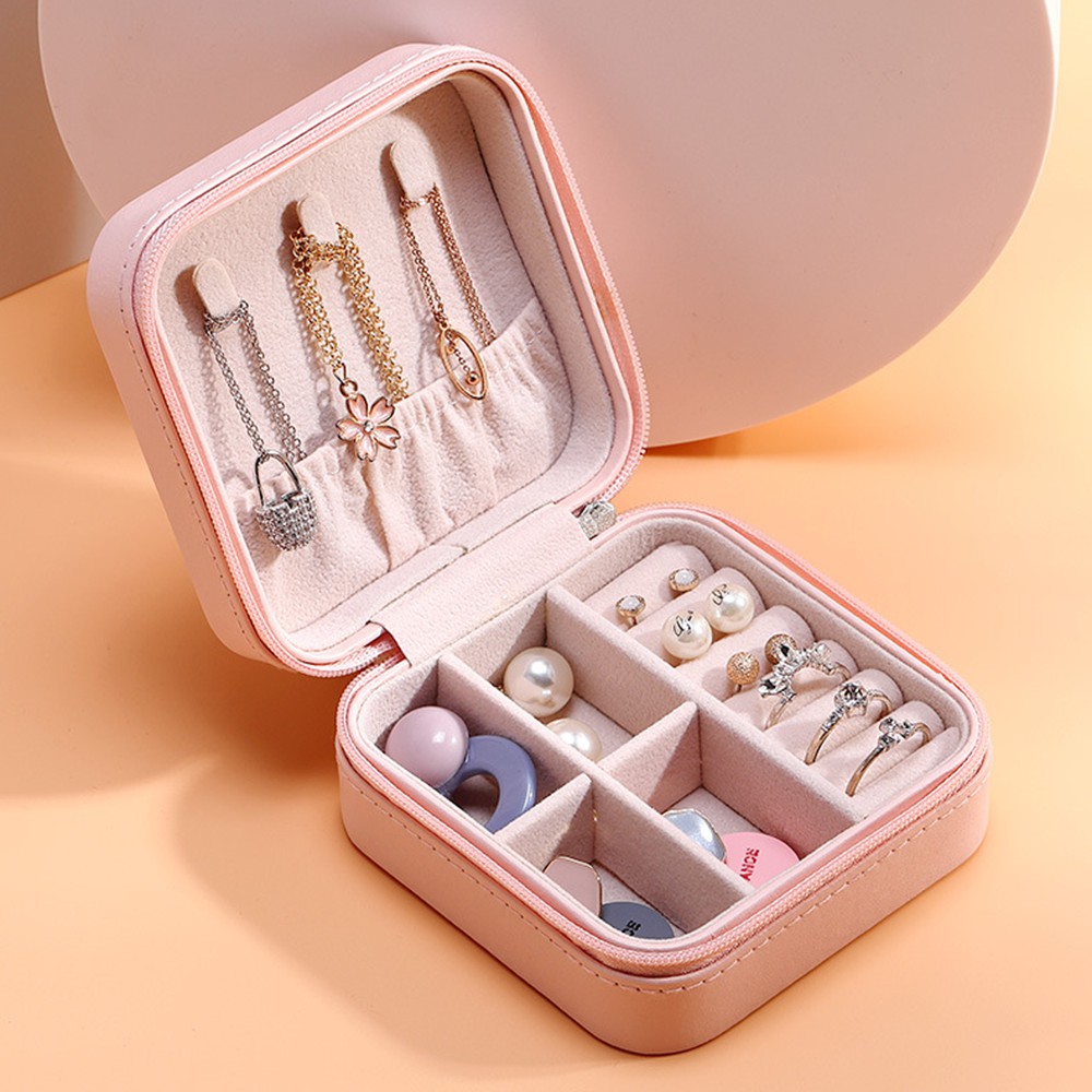 Hộp đồ trang sức mini - Hộp đựng trang sức da PU ,hộp đựng hoa tai