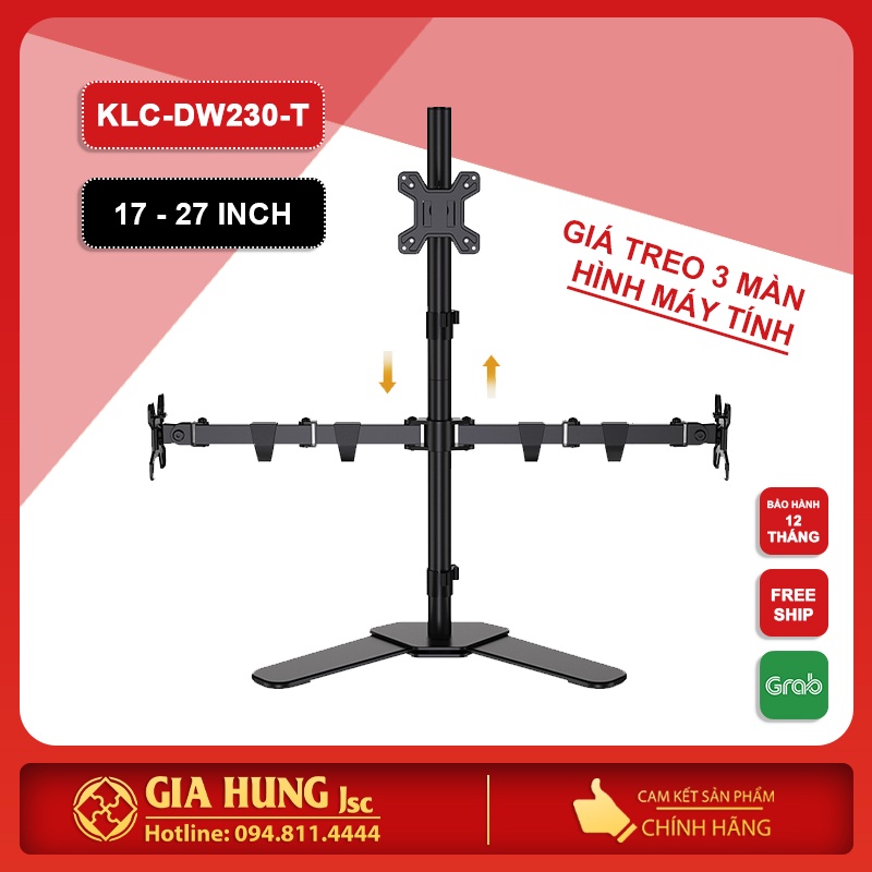 💥💥GIÁ TREO 3 MÀN HÌNH MÁY TÍNH ĐỂ BÀN KALOC 230 - T (17" - 27")1 TRÊN 2 DƯỚI arm monitor