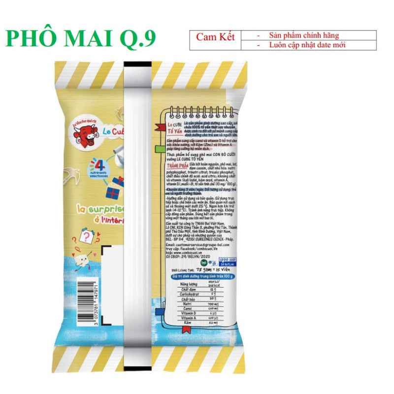 Phô mai vuông Lacube vị Tổ Yến (15 viên) (Hsd 30/8/2022)