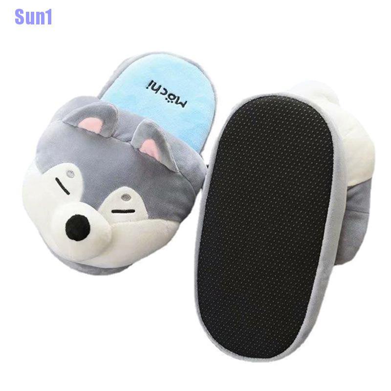 Dép Bông Đi Trong Nhà Ấm Áp Hình Chú Chó Husky Dễ Thương