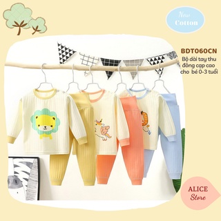 Bộ dài tay thu đông cạp cao giữ ấm cho bé trai bé gái từ 7-16kg