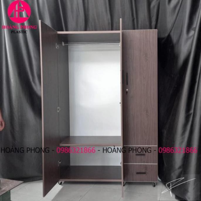 ( HÀNG CHÍNH HÃNG ) Tủ quần áo chuẩn nhựa đài loan 3 cánh vân gỗ ngang 1m22 cao 1m85 miễn phí giao hàng SÀI GÒN