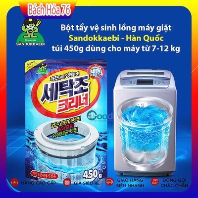 Bột tẩy vệ sinh lồng máy giặt Hàn Quốc Sandokkaebi 450g - Sạch Vi Khuẩn, Khử Khuẩn