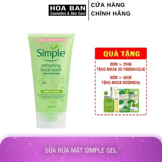Sữa rửa mặt Simple Refreshing Facial Wash Simple Kind To Skin Wash Gel
