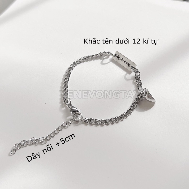 Vòng đôi khắc tên nam nữ theo yêu cầu  - số 1