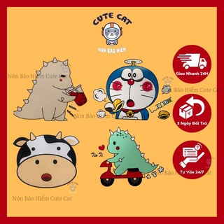 Sticker Lớn Dán Mũ Bảo Hiểm Đáng Yêu Có Nhiều Mẫu Doreamon Khủng Long Bò Sữa Tha Hồ Lựa Chọn  Không Bong Tróc CUTE CAT