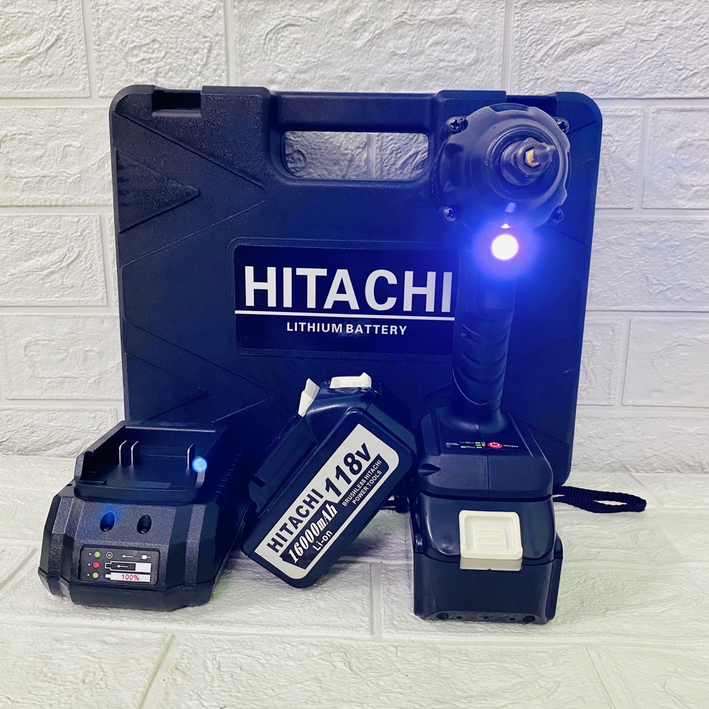 Máy Siết Bulong HITACHI 199V THƯỜNG - Tặng Bộ Đầu Chuyển Đa Năng, Loại Không Chổi than