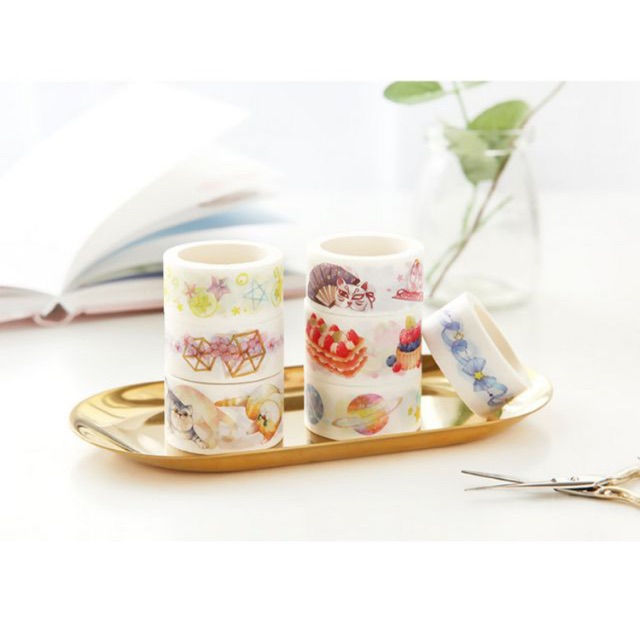 Băng dính trang trí Washi tape mẫu Lung Linh Ngọt Dịu