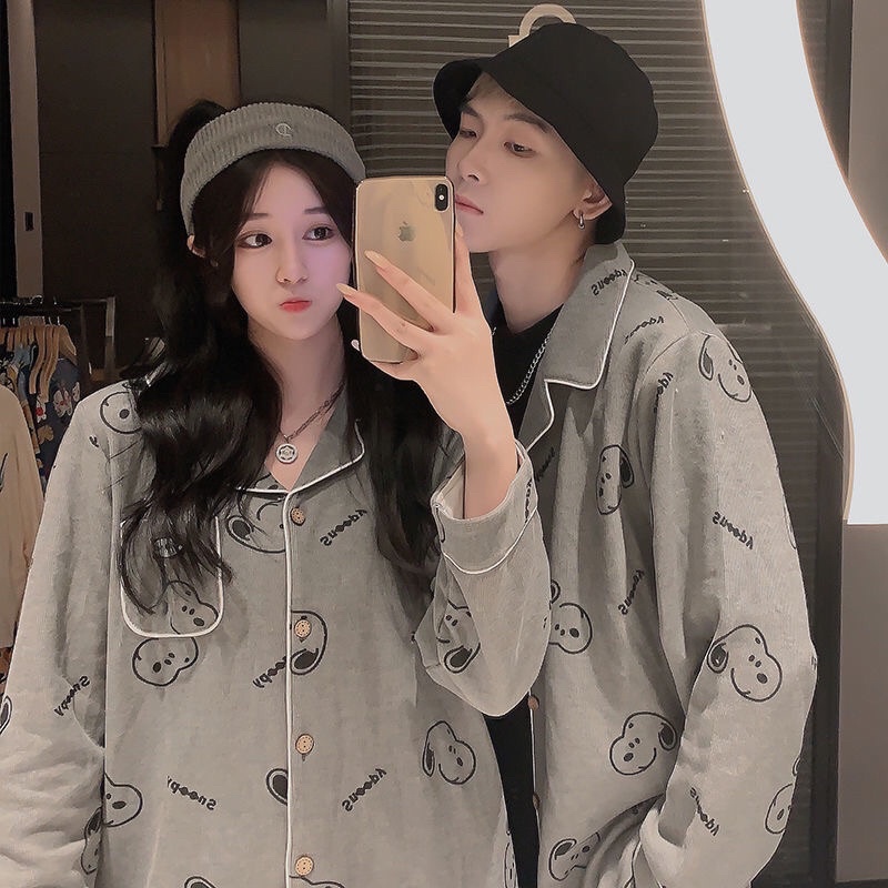 Bộ đồ ngủ nam nữ chú chó Snoopy chất cotton xịn loại 1 siêu thoáng và thoải mái