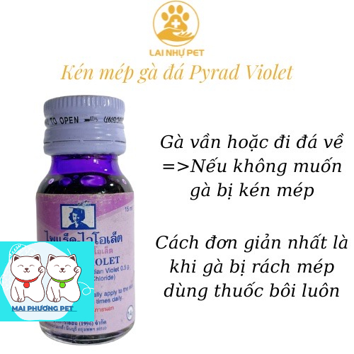 ￼HN- bôi mép gà chọi, Mép trong Violet cho chiến kê, dạng bôi 15ml/lọ- MADE IN THAiland
