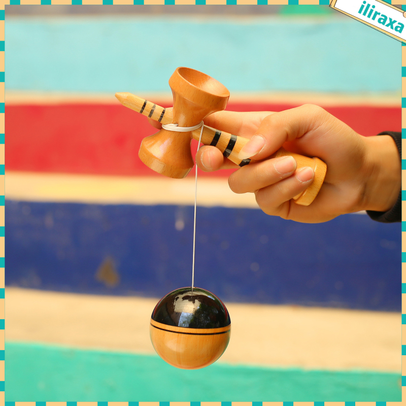 Mô Hình Đồ Chơi Kendama Bằng Gỗ Với Dây Tribute Samurai
