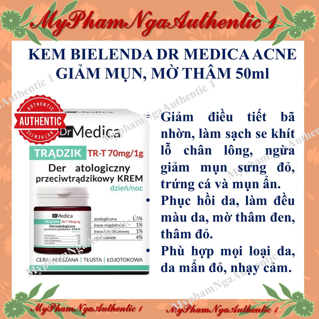 Kem mụn Bielenda Dr Medica Dermatological Anti Acne Face 50 ml