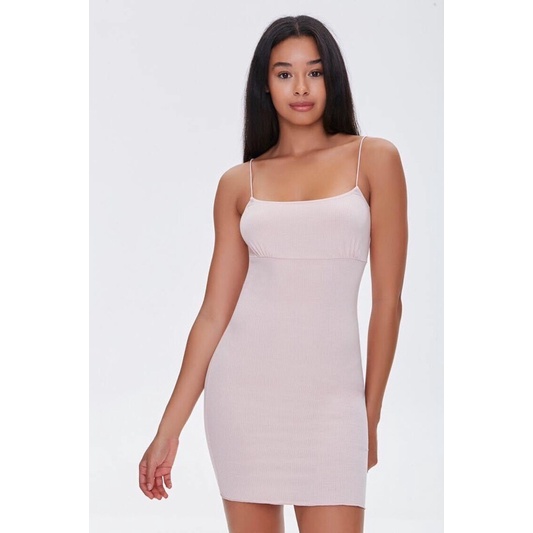 Đầm thun gân hai dây viền sóng form ôm body sexy