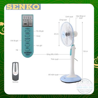 Quạt đứng Senko DR1608 có điều khiển từ xa nhiều màu [hot]