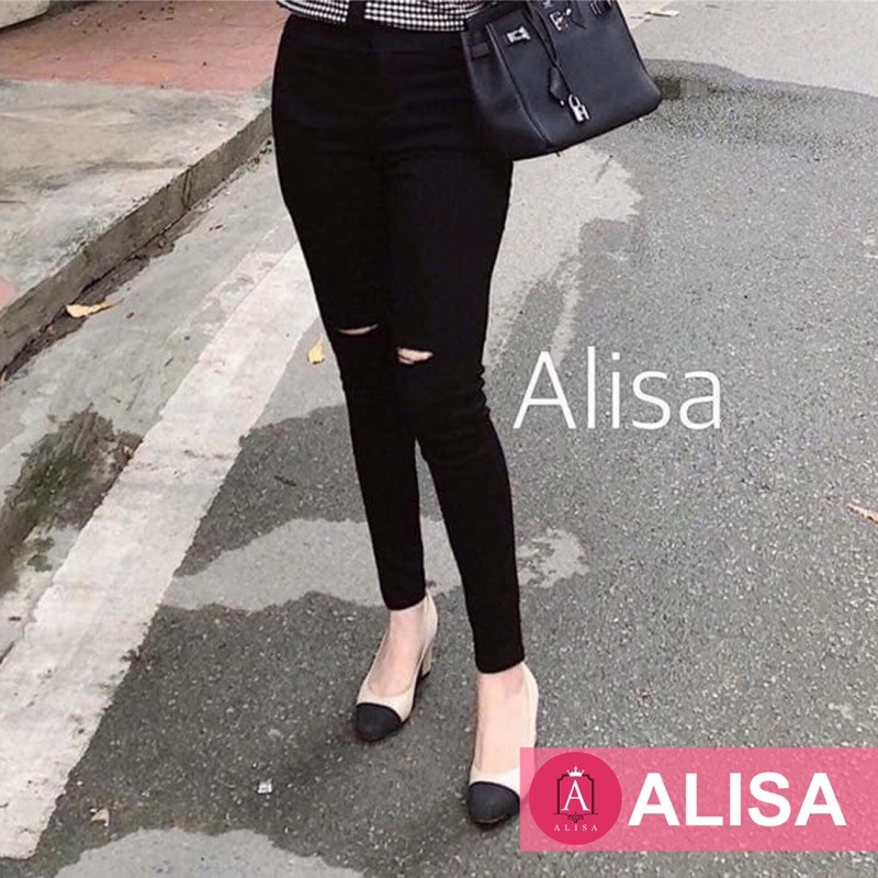 Quần Jeans thô bò  rách gối và không rách gối - ALISA