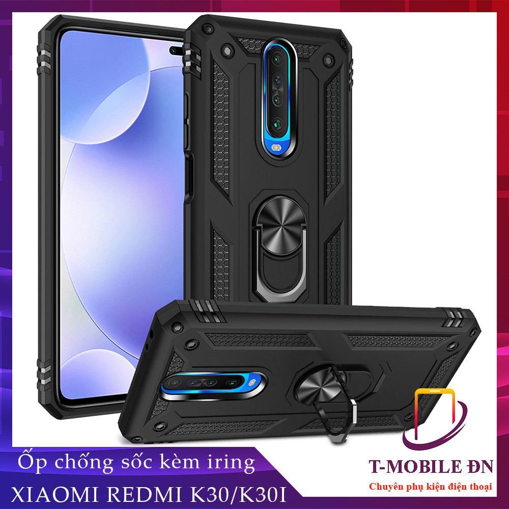 Ốp lưng Xiaomi Redmi K30 K30i K30 Racing K40 Pro Mi 11i Poco X2 F3 chống sốc 2 lớp kèm nhẫn iring làm giá đỡ