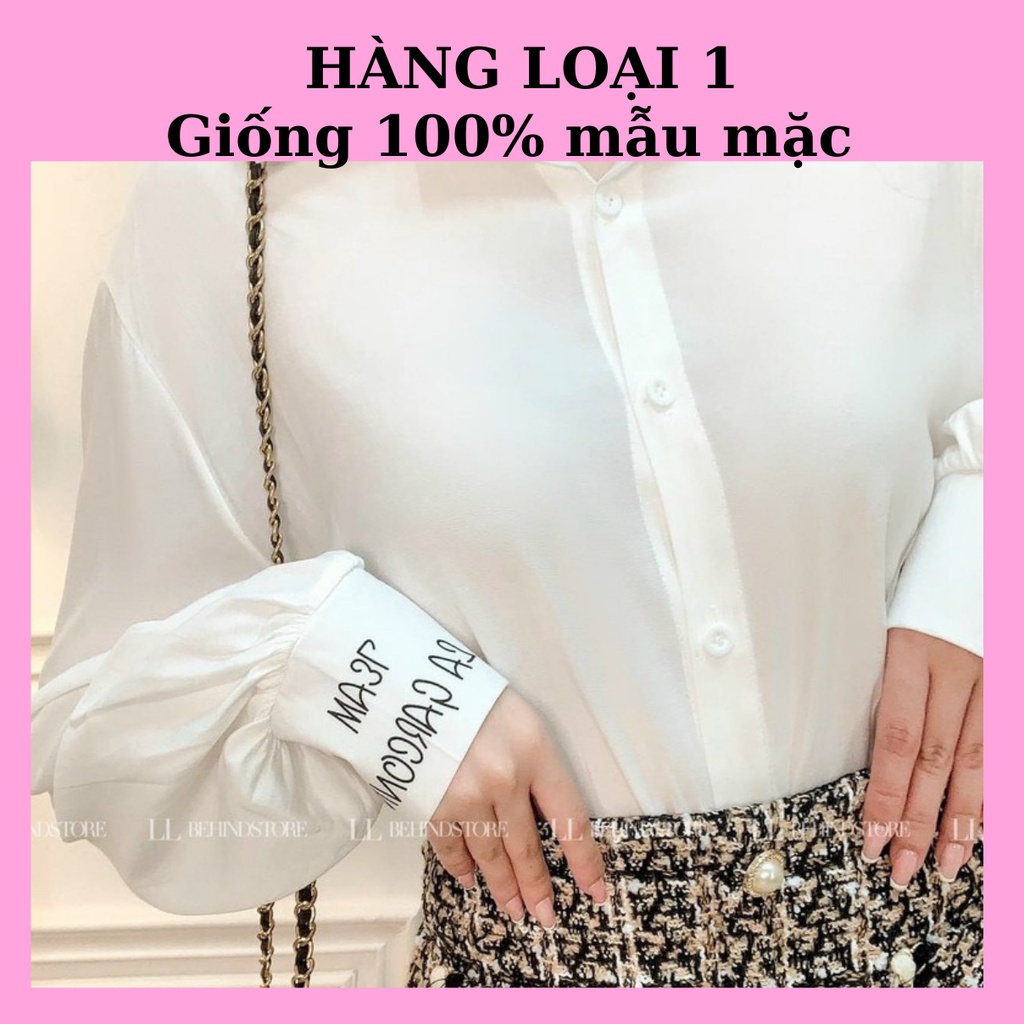 Áo Sơ Mi Phối GiLe Trắng MOLA Form Rộng Dài Tay Thêu Chữ Kiểu Tay Bo Phồng Dáng Dài Phong Cách Hàn Quốc Mix Kèm áo Gile | BigBuy360 - bigbuy360.vn