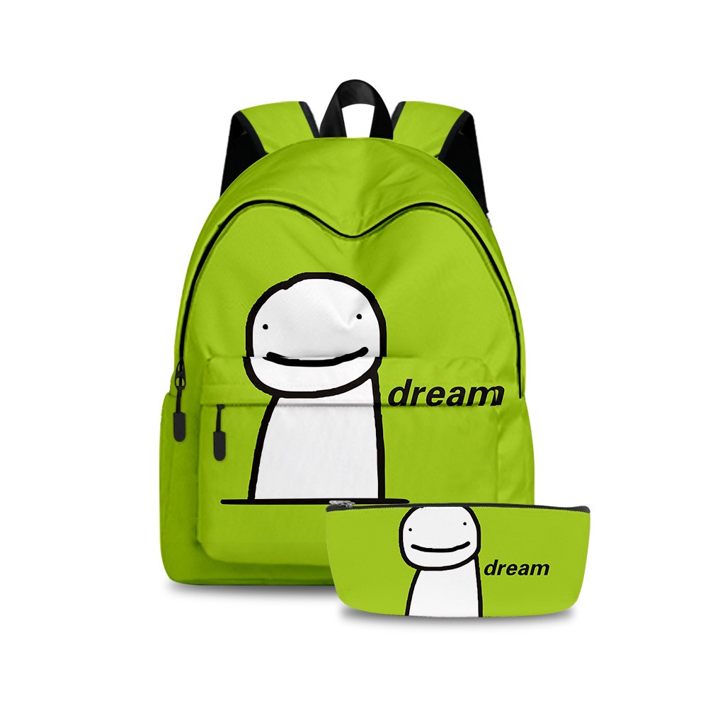 Set Ba Lô Đi Học + Hộp Bút Họa Tiết Minecraft 3D Dễ Thương Cho Bé