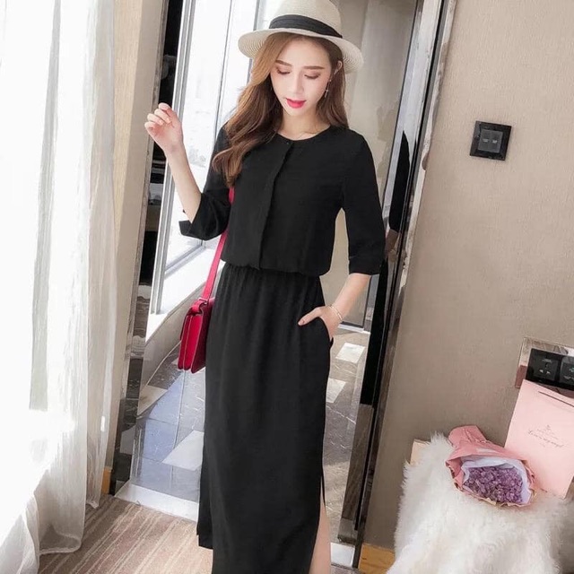 Đầm Maxi Zara dài xẻ 2 bên cao cấp size s dưới 50kg