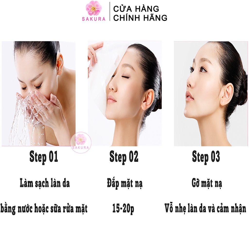 Mặt nạ trắng da sữa chua ROREC Mask dưỡng ẩm cấp nước bổ sung collagen giảm thâm tàn nhang nội địa trung 30ml SAKURA