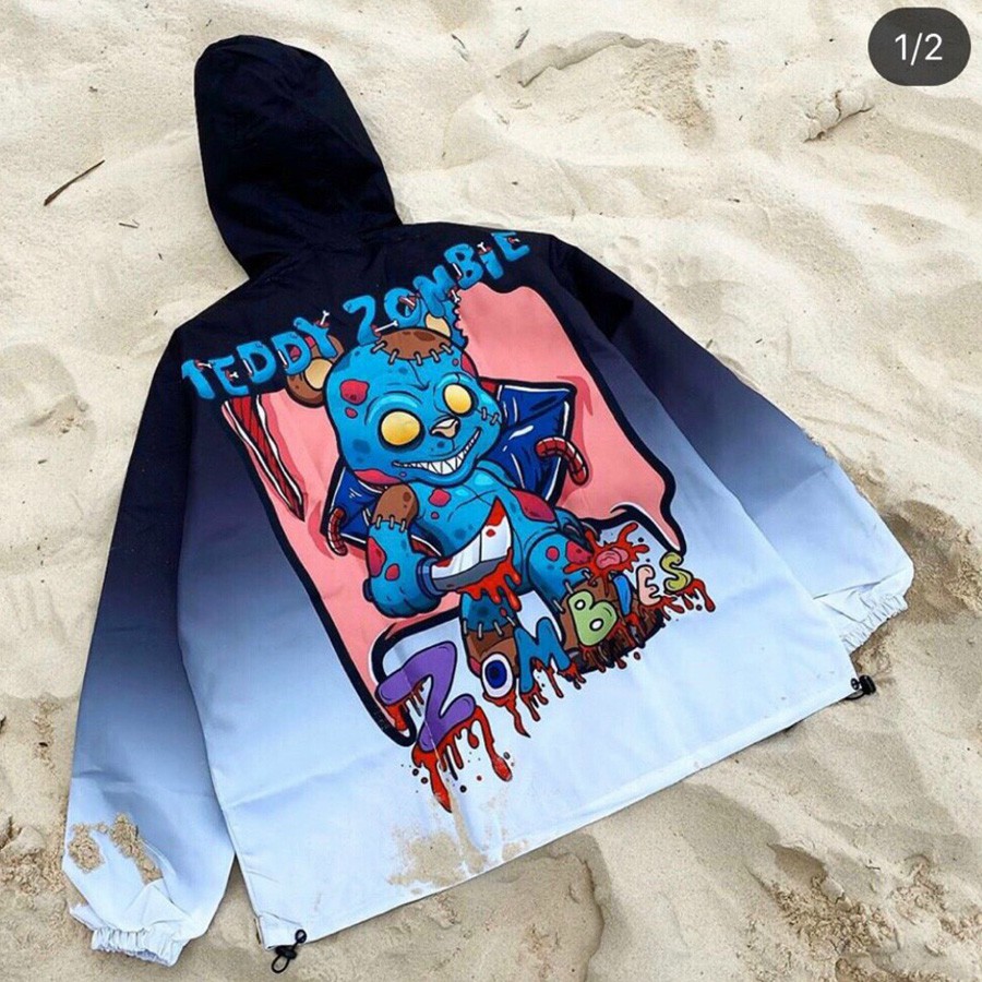 [PT] Áo khoác dù 2 lớp nam 3D loang Teddy Zombies hàng đẹp-A563