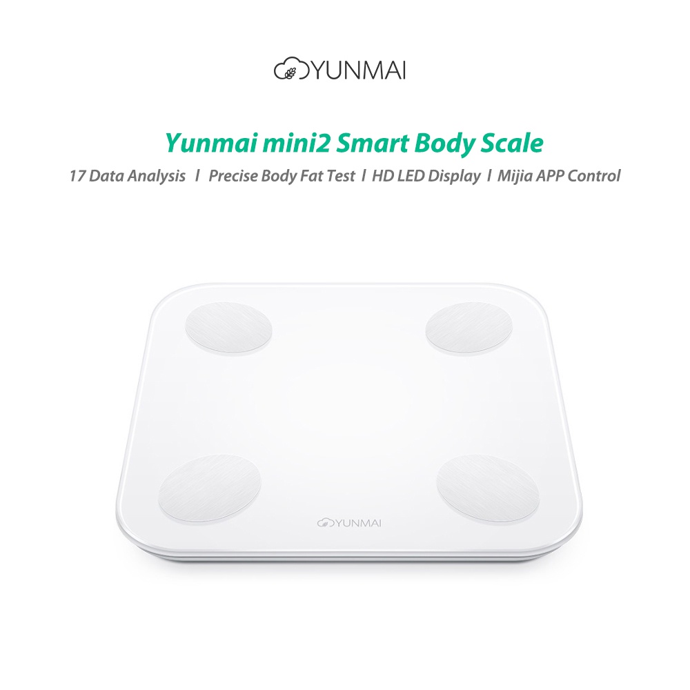 M YUNMAI Mini 2 Smart Body Scale Balance Fat Weight Scales APP Control LED Digital Display Big Feet Pad Body Fat BMR Test