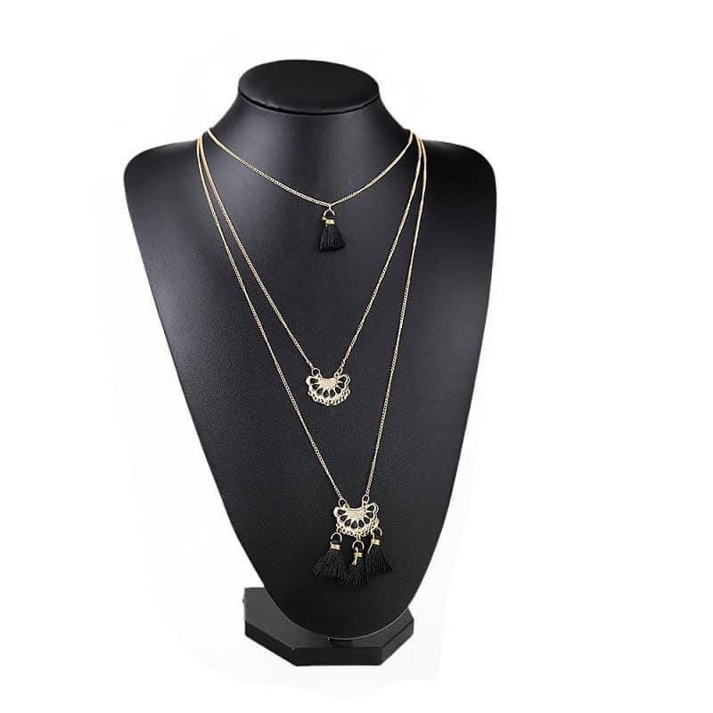 dây chuyền dáng dài tua rua phong cách vintage , vòng cổ dây dài màu sắc