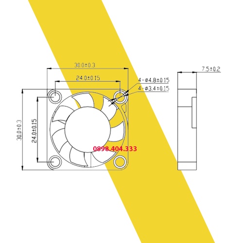 Quạt tản nhiệt 5V 3x3x1cm