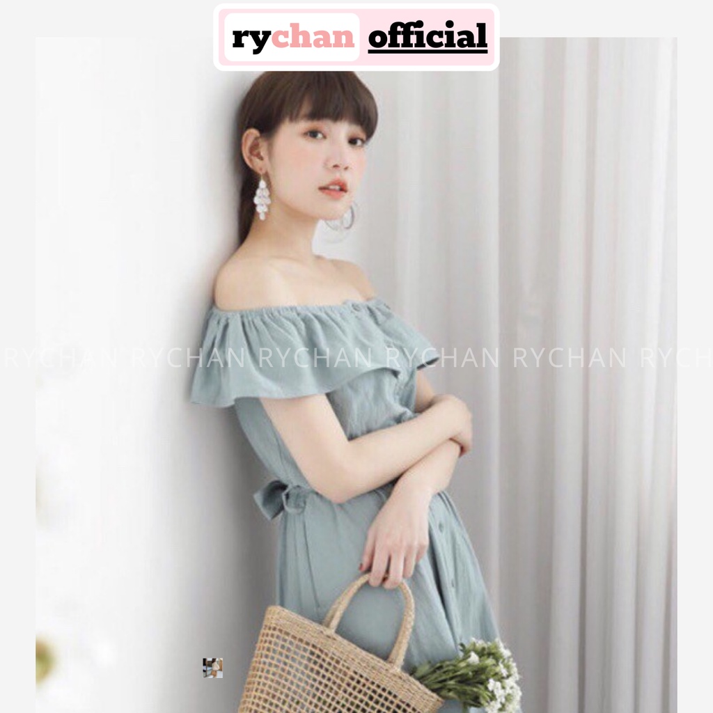 [ẢNH THẬT CUỐI] DX691 - Đầm Xòe Trễ Vai Bèo Cột Eo