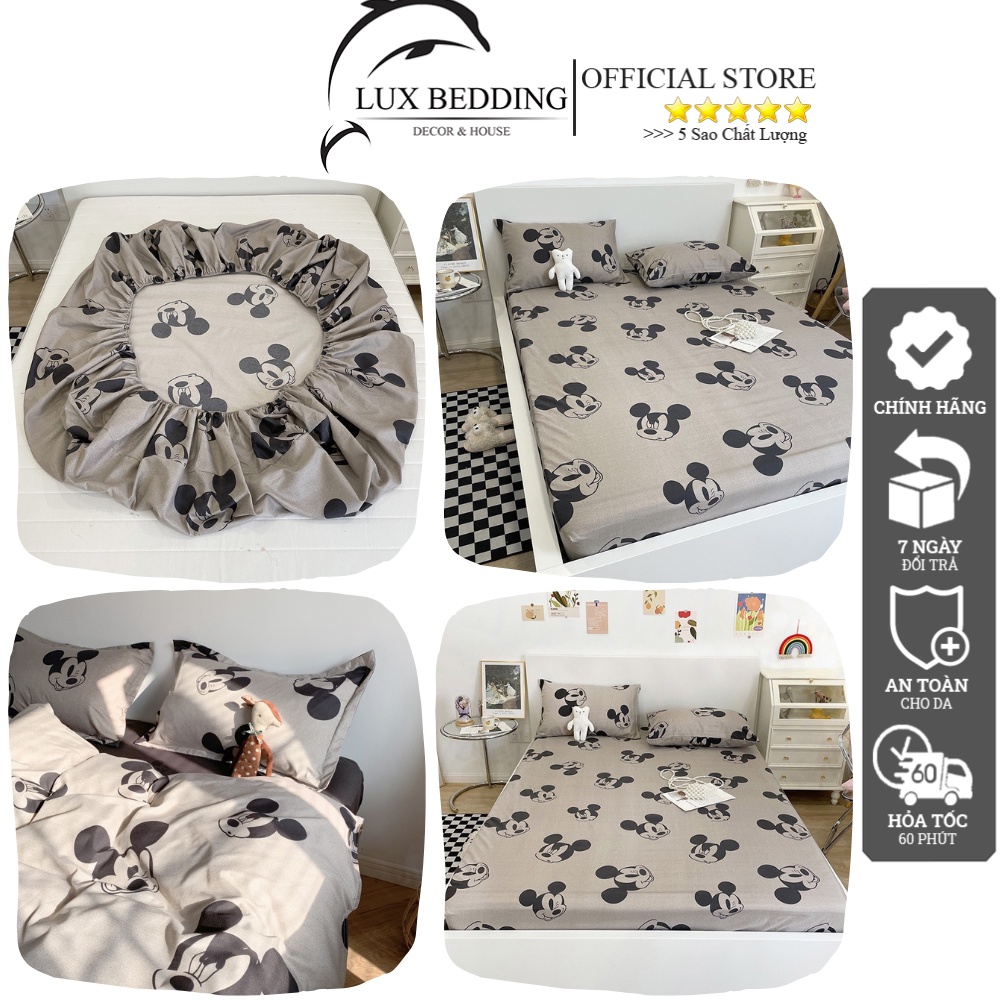 Ga trải giường m6/m8 Cotton poly, Ra giường bo chun sẵn 3D (Chưa kèm vỏ gối) - Luxbedding Decor