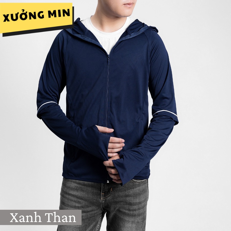 Áo khoác chống nắng nam cải tiến, tay layer thông hơi, khóa kéo cao che mặt chống tia UV, chuẩn UPF50+ XƯỞNG MIN