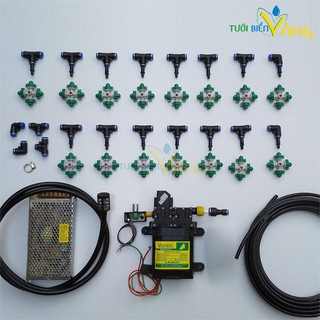 15 béc phun sương 4 hướng - Bộ tưới lan tự động cao cấp đầy đủ phụ kiện 25m ống