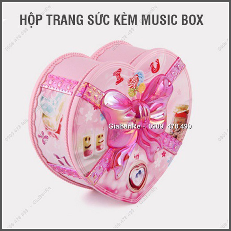 HỘP ĐỰNG TRANG SỨC BALE KÈM MUSIC BOX CÓ LED - HỒNG - 3435