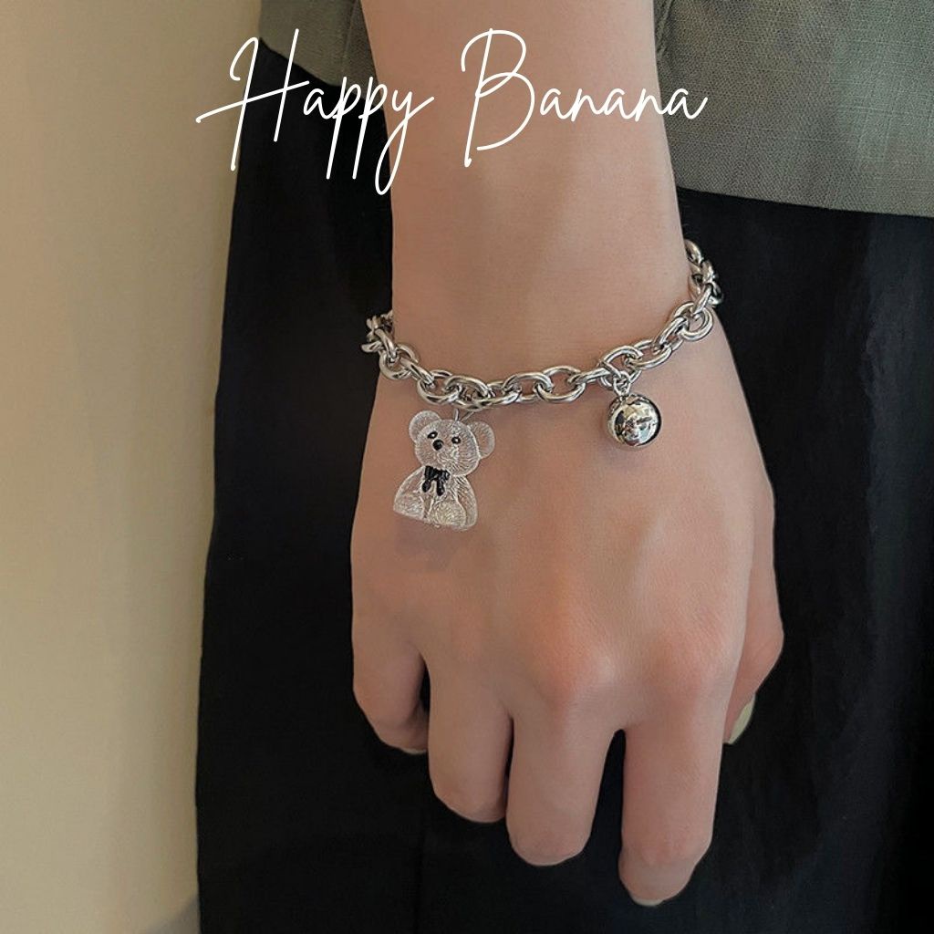 Vòng Tay Mạ Hình Gấu Bạc Nhiều Lớp Phong Cách Cá Tính - VT001