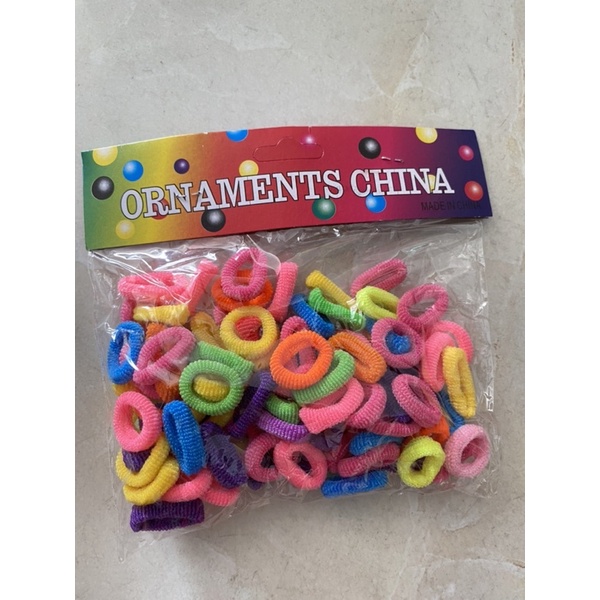 Set 100 Dây Thun Cột Tóc Nhiều Màu Sắc Thời Trang Cho Bé Gái