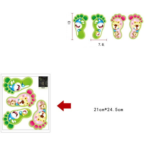 Decal trang trí Bàn Chân vui nhộn - Dạ quang