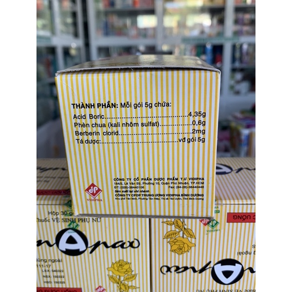 Bột vệ sinh phụ nữ gynApax hộp 30 gói x 5g