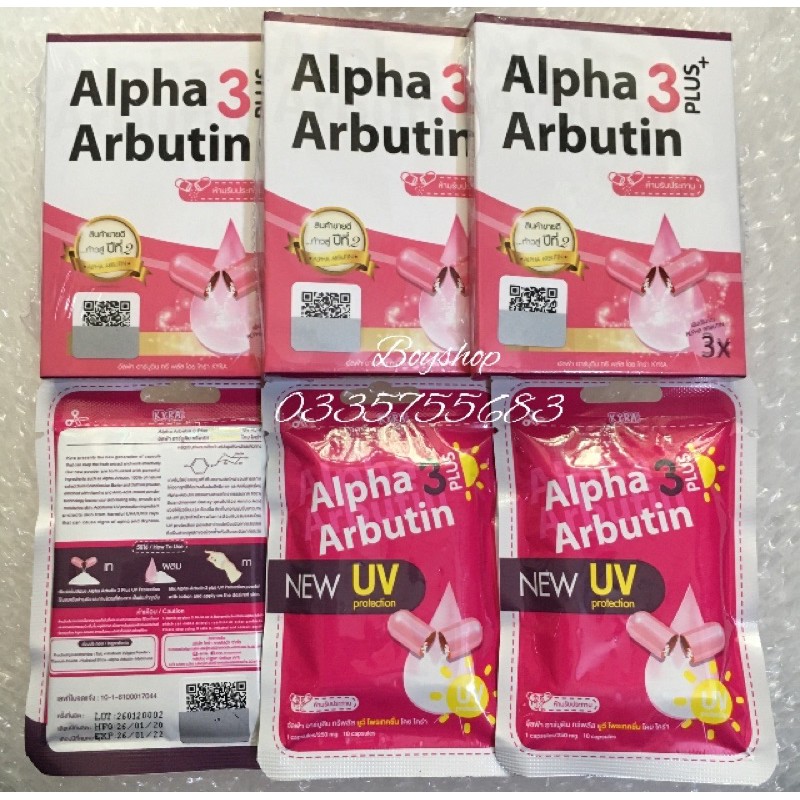 ☘Viên kích trắng Alpha Arbutin 3 Plus New UV hàng chuẩn có tem cào check code | BigBuy360 - bigbuy360.vn