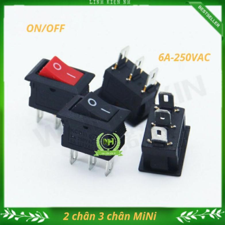 (LKNH) 5C Công tắc bập bênh 6A 250V loại nhỏ 10x15mm , Công tắc bập bênh mini ON/OFF Loại Tốt