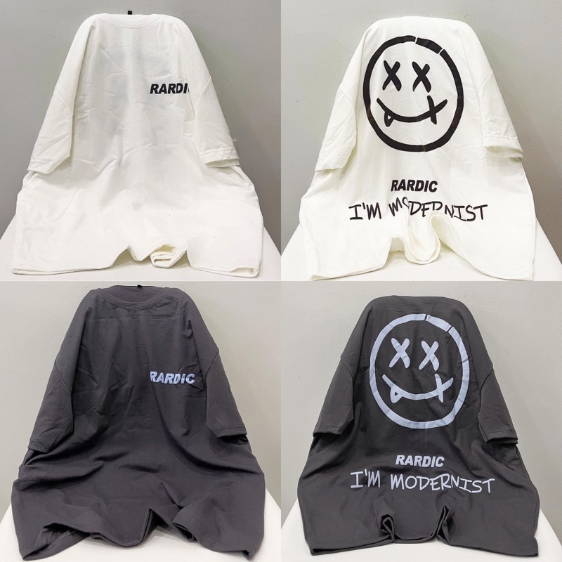 Áo Thun Tay Lỡ Unisex RARDIC form rộng Nam/Nữ màu TRẮNG/ĐEN/HỒNG/XANH XÁM❤️ [FREESHIP]