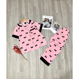 Bộ đồ ngủ Pyjama lụa Mango mặc nhà -Bộ Lụa mềm mịn không nhăn với nhiều hoạ tiết dễ thương