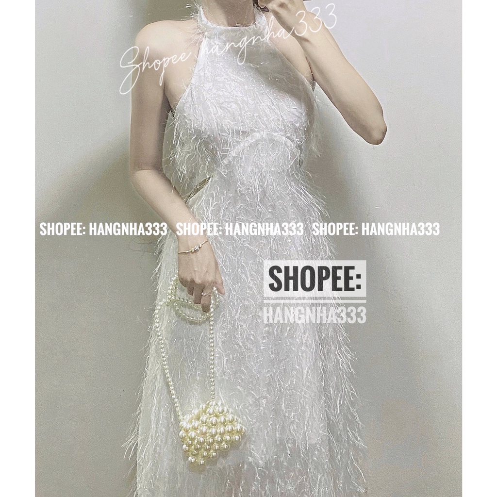 NEW || Đầm yếm lông vũ form dài 2 LỚP sang chảnh siêu phẩm dạ hội BACHHOAXINH