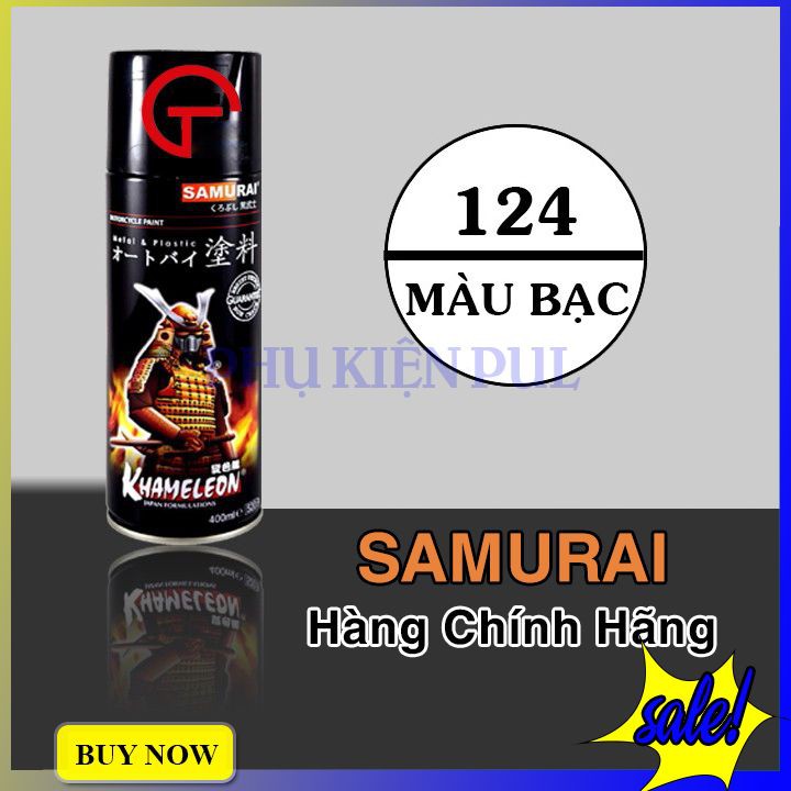 Sơn xịt xe máy màu bạc chính hãng Samurai 3/124