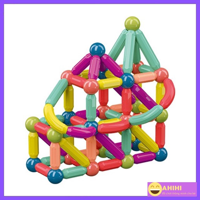 Đồ chơi xếp hình nam châm, ghép hình nam châm thông minh bộ 64 chi tiết hàng loại cao cấp.