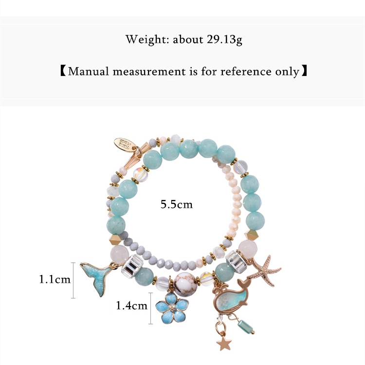 XiaoboACC Vòng Tay Có Giãn Hình Hoa / Cá Heo Phong Cách Retro Thời Trang Cho Nữ