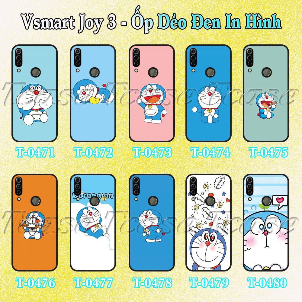 Ốp lưng Vsmart Joy 3 dẻo đen in hình Hoạt hình Chú mèo Doraemon